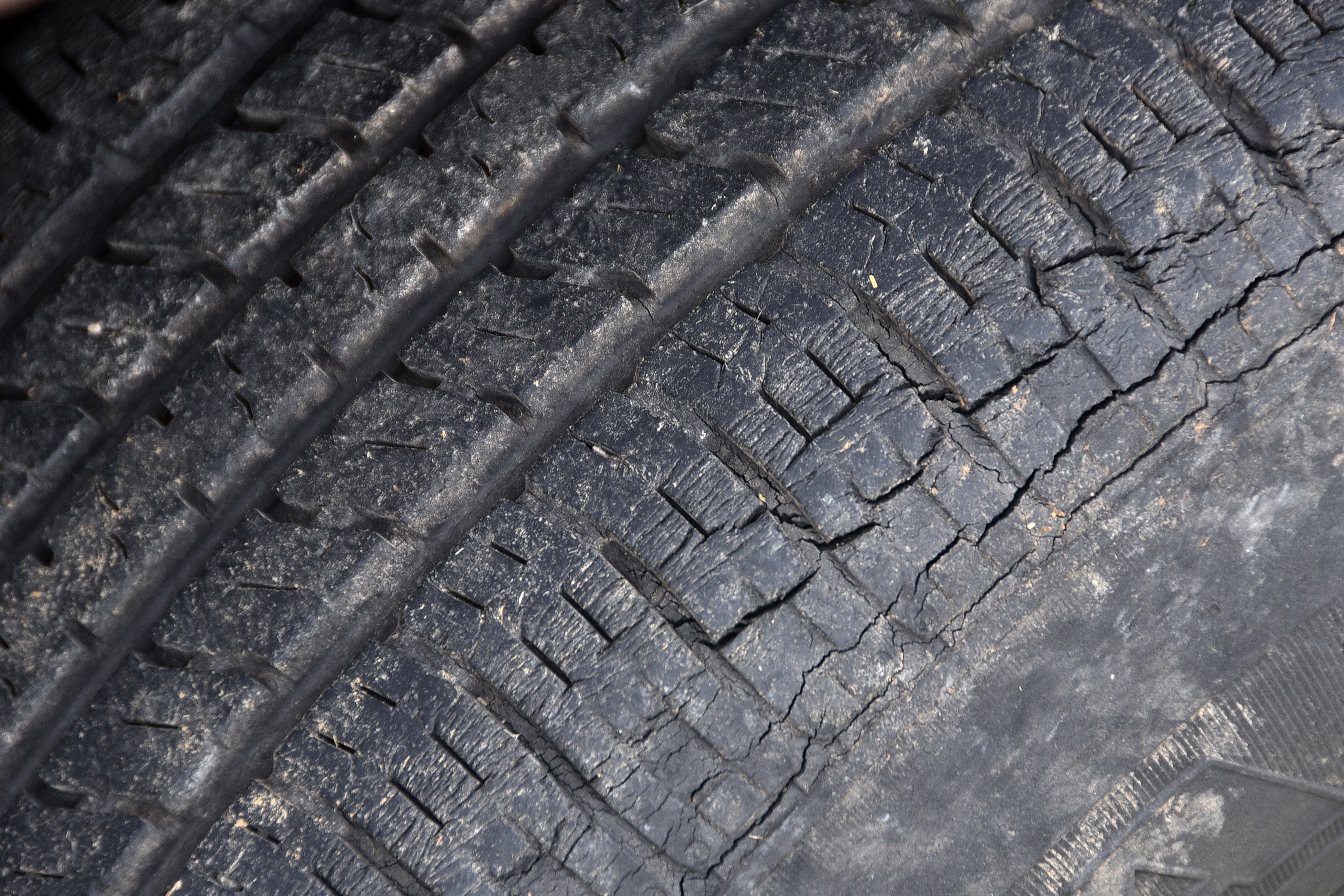 a tire with dry rot